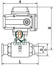 Q981卫生级电动球阀(结构图) 