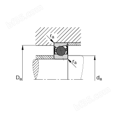 主轴轴承 HCB71919-E-2RSD-T-P4S, 调节，成对或单元安装，接触角 α = 25°，陶瓷球，两侧唇密封，非接触，限制公差
