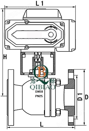 Q941F4耐腐蚀电动球阀结构图